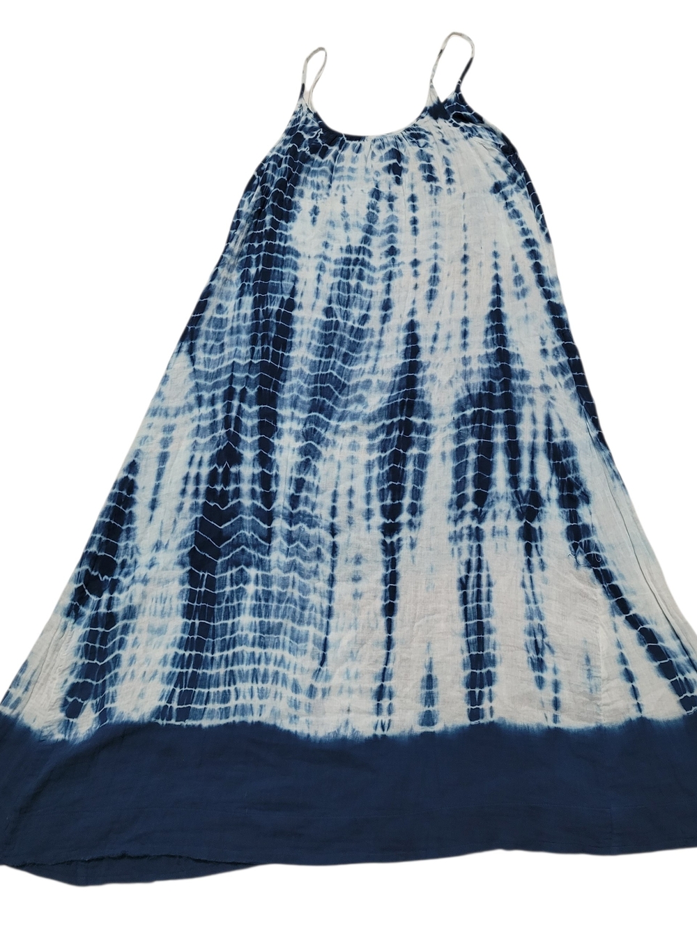Natural Life Tie Dye Midi Dress XS/S Blue White Boho Beach Summer Nautical Flowy